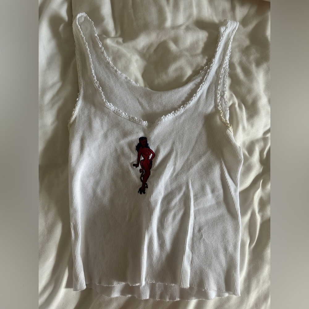 Brandy Melville Tank Top with Red Graphic